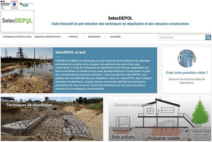 Page d'accueil du site internet SelecDEPOL