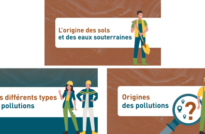 Titre des animations de la série "Tout comprendre sur les sols et les eaux souterraines"