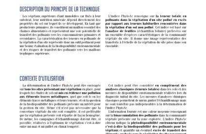 Couverture de la fiche technique innovante Biodisponibilité environnementale