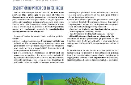 Couverture de fiche technique innovante Caractérisation hydrodynamique haute résolution de la nappe