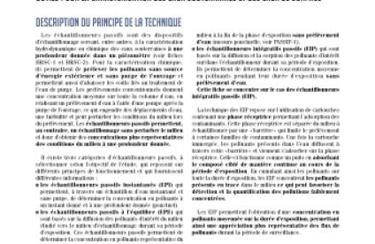Couverture de la fiche techniques innovantes Les échantillonneurs intégratifs passifs