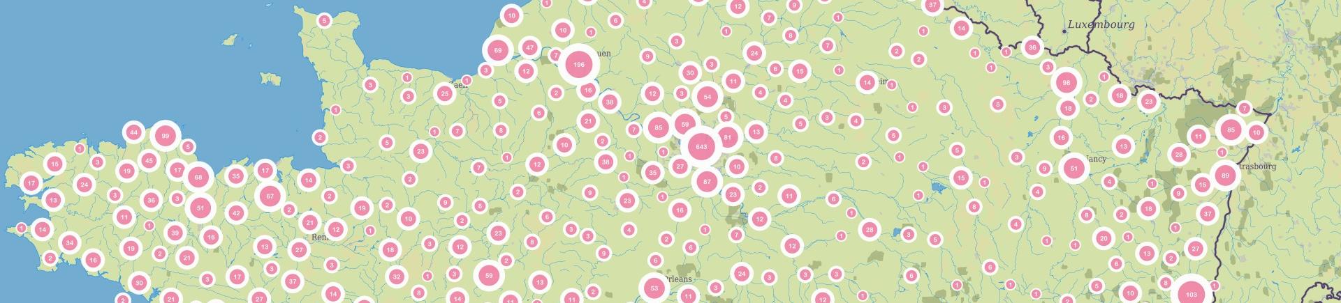Carte des sites présentant une pollution potentielle
