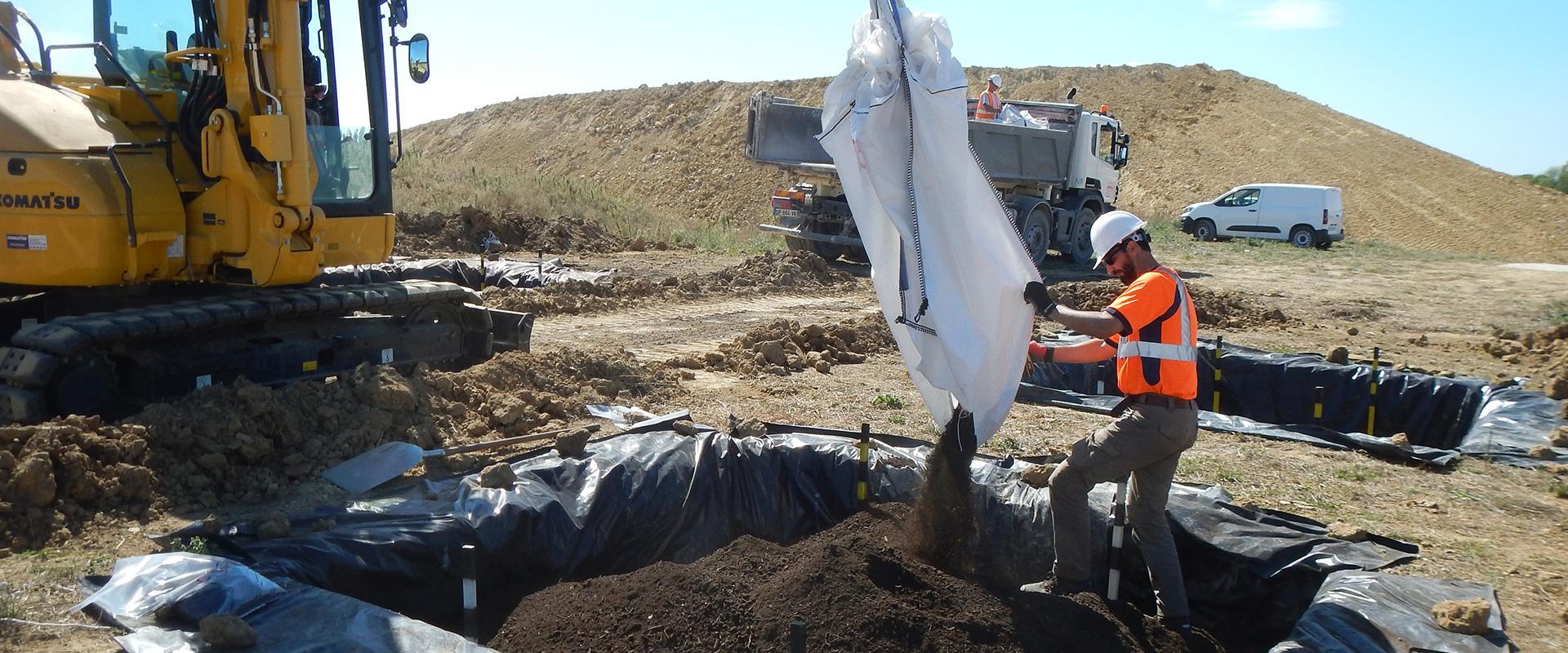 Le BRGM étudie des solutions de valorisation des terres excavées comme composant pour récréer artificiellement des sols fonctionnels