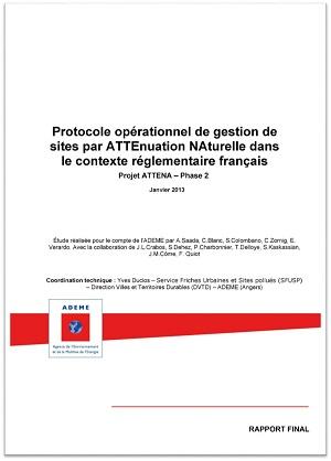 Couverture du rapport Protocole opérationnel de gestion de sites par ATTÉnuation NAturelle dans le contexte réglementaire français
