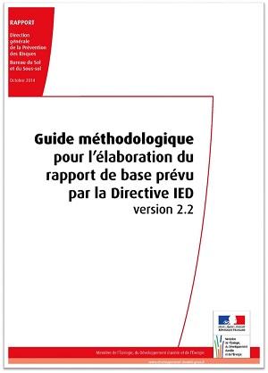 Couverture du Guide méthodologique pour l’élaboration du rapport de base prévu par la Directive IED 