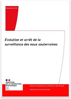 Ciuverture du guide Evolution et arrêt de la surveillance des eaux souterraines