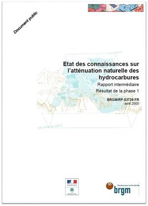 Couverture du rapport Etat des connaissances sur l’atténuation naturelle des hydrocarbures - Résultats de la phase 1