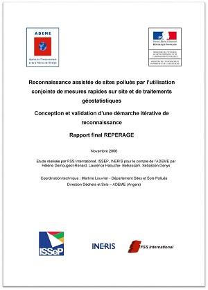 Page de couverture du rapport Reconnaissance assistée de sites pollués par l'utilisation conjointe de mesures rapides sur site et de traitements géostatistiques