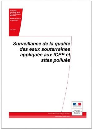 Image de couverture du guide de surveillance de la qualité des eaux souterraines appliquée aux ICPE et sites pollués