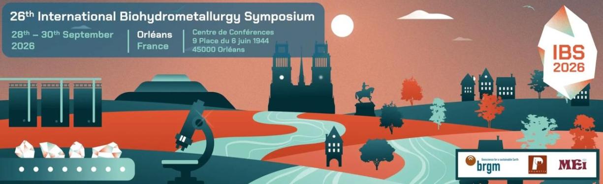 Image de la bannière annonçant l'organisation de la 26eme édition du Symposium International de Biohydrométallurgie
